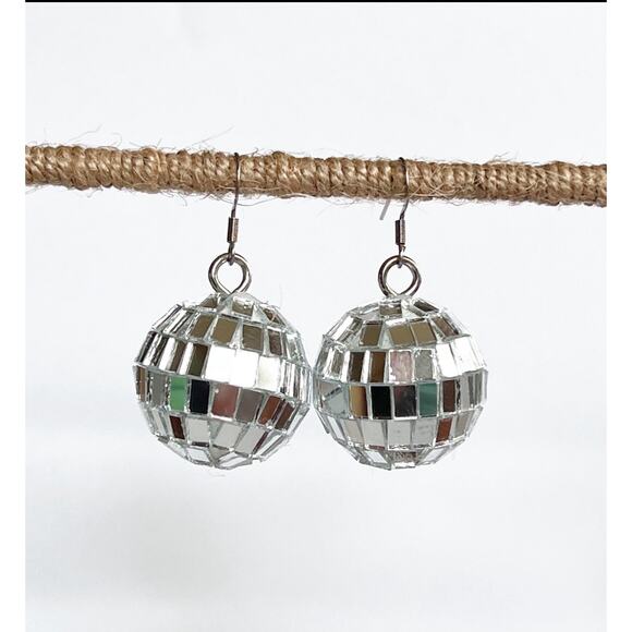 Real Mirror pieces Mirrorball Disco Earrings Perfect for Eras Taylor Swift - Picture 1 of 3